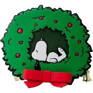 Loungefly Peanuts Snoopy Crossbody Bag Purse Woodstock Light Up Wreath Christmas